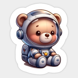 Cute Astronaut Bear Kawaii Sticker